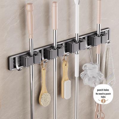 Punch-Free Wall-Mounted Mop and Broom Holder