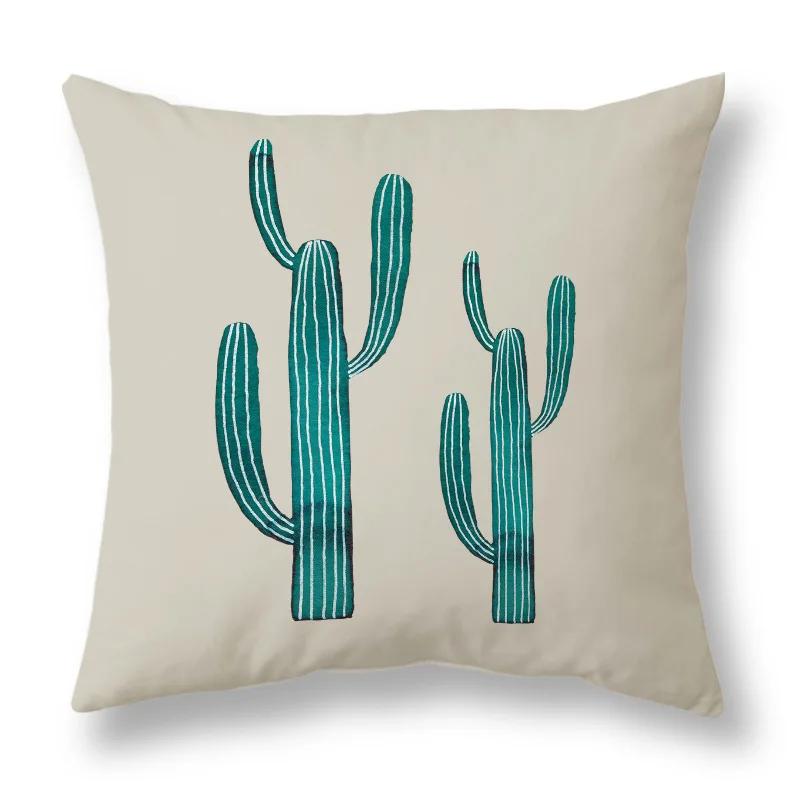 45x45cm Nordic Green Leaf abstract geometric embrace pillowcase Comfortable sofa Office Seat cushion cover Home decor Pillowcase