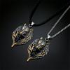 Punk Norse Odins Wolf Necklace Gold Stainless Steel Black Gem Viking Fenrir Pendant Retro Amulet Jewelry for Men