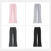 MJ STYLE Women's Ribbed Waist Straight Leg Micro-Flare Pants