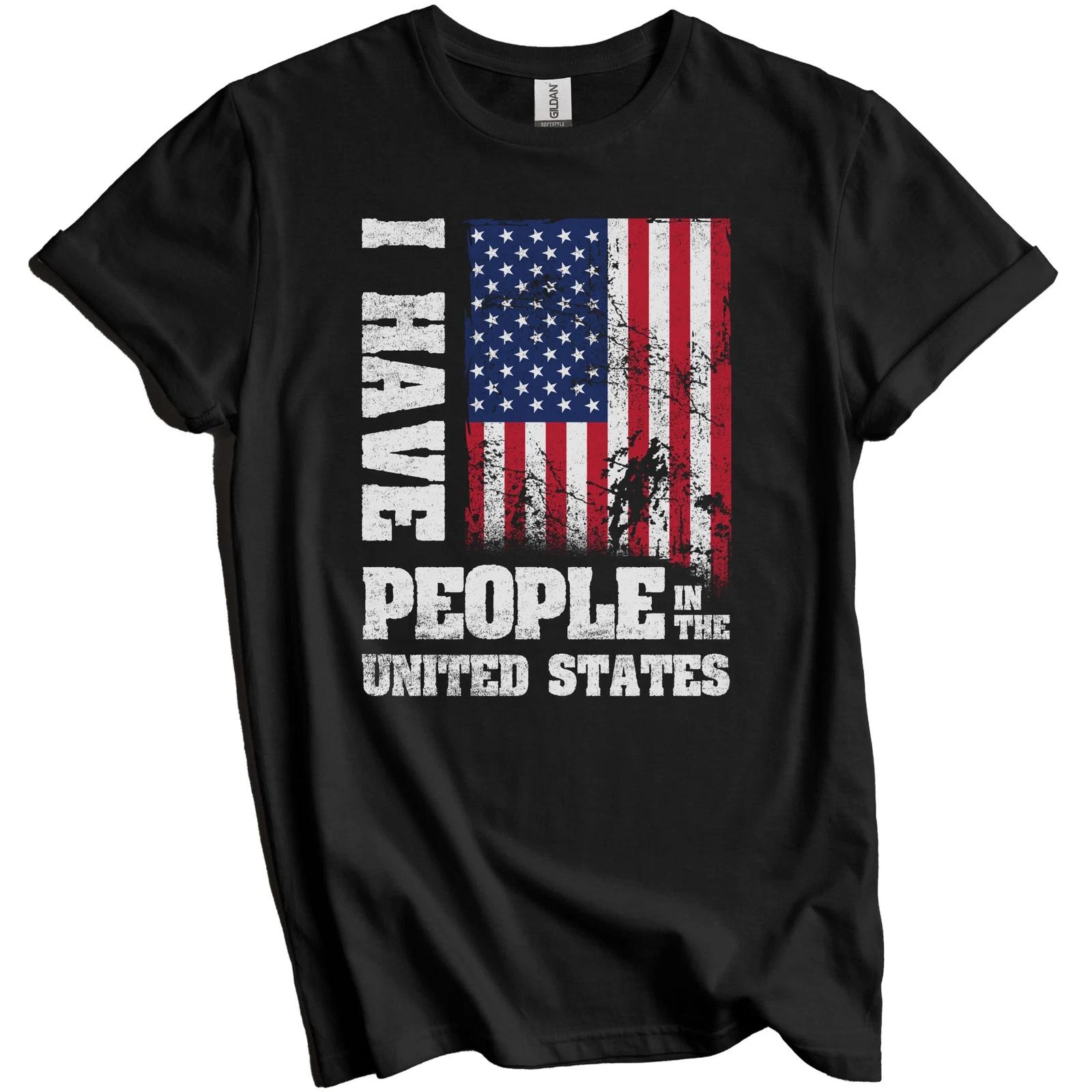I Have People In the United States American Flag T-Shirt S