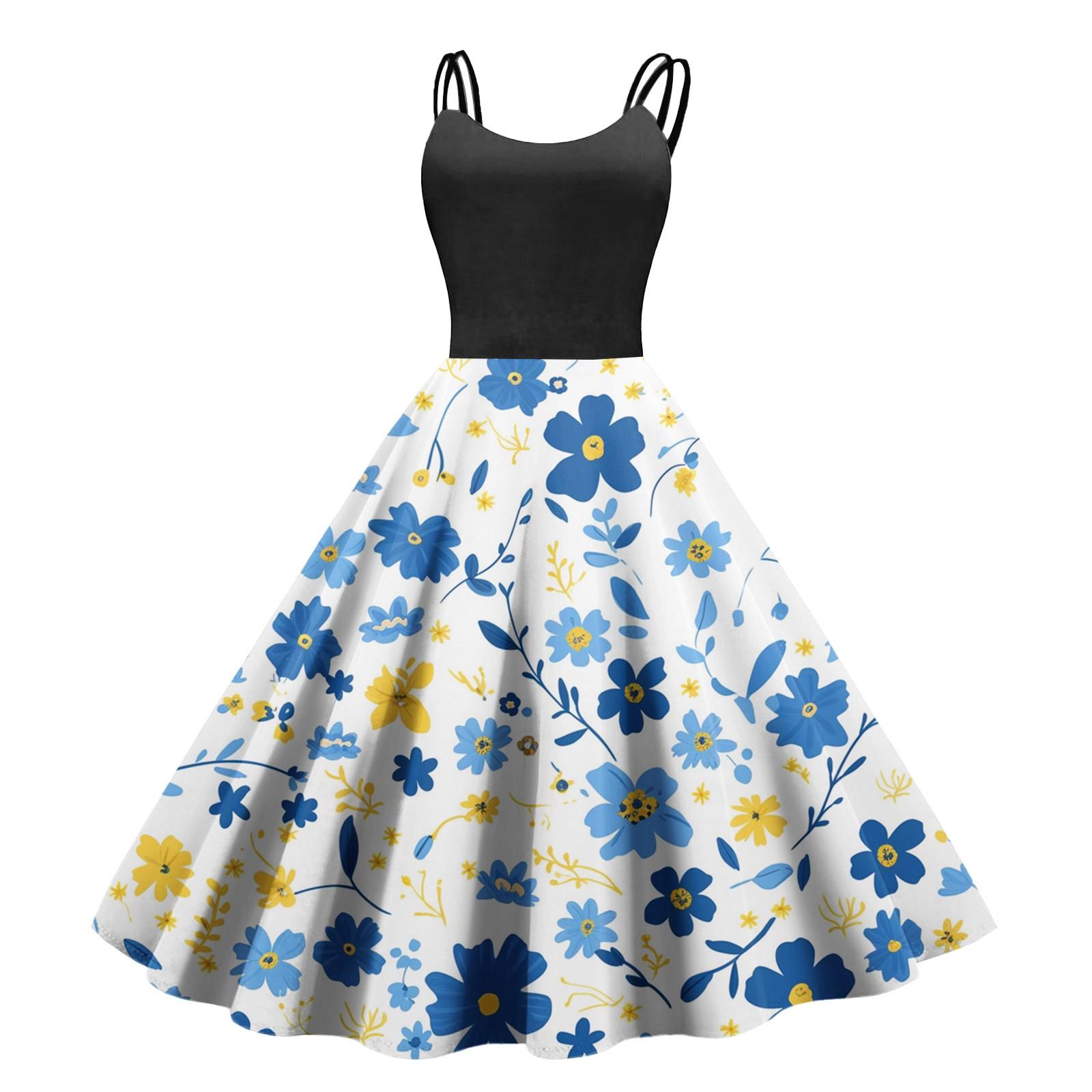 

Жіноча повсякденна модна сексуальна сукня з відкритими плечима в стилі панк у стилі ретро Ретро-сукня-сукня M