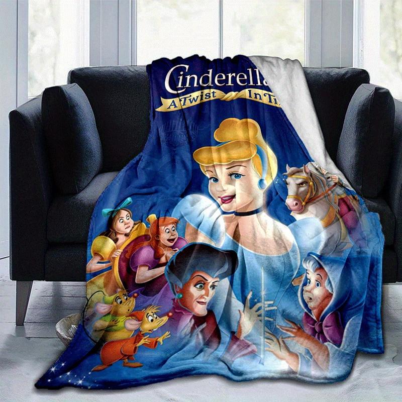 

1pc Cinderella Printing Blanket - Soft, All-Season Throw for Living Room, Gift with Adorable Cartoon Design 80cmx120cm(31inx47in)