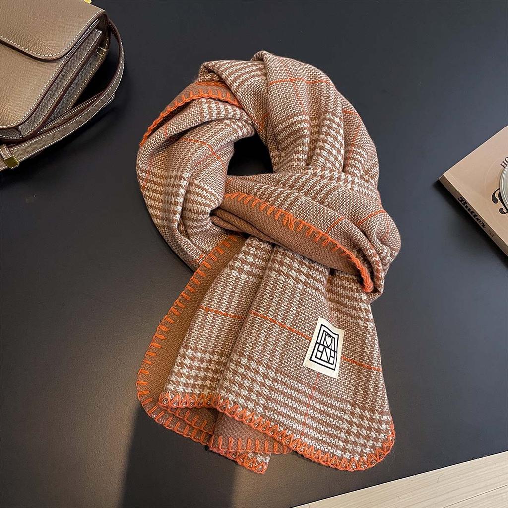 Korean Plaid Scarf Women Winter Classic Warm Imitation Cashmere Scarves Thick Bandana Fashion Luxury Shawl Wrap Bib Neckerchief