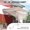 Manual Retractable Awning, 12 x 10 ft Outdoor Patio Awning Retractable Sun Shade, Water-Resistant Polyester Patio Door Window Awning Sunshade Shelter