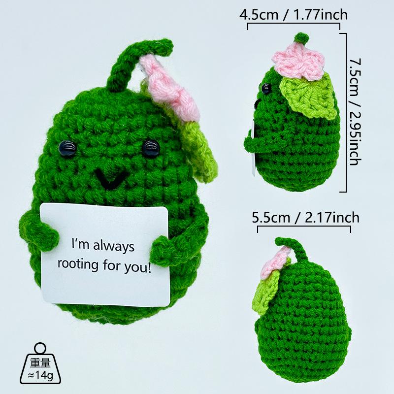 Funny Crochet Toys Positive Energy Orange With Card Emotional Support Crochet Cute Knitted Toys Home Room Decor Christmas Gifts