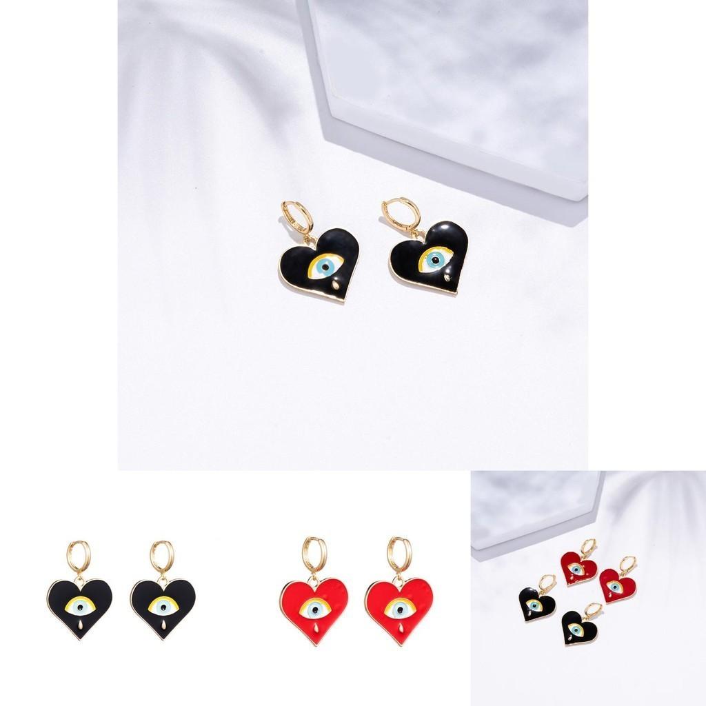 Trendy Autumn 2021 Heartinspired Earrings In Red Or Black For Stylish Gifting