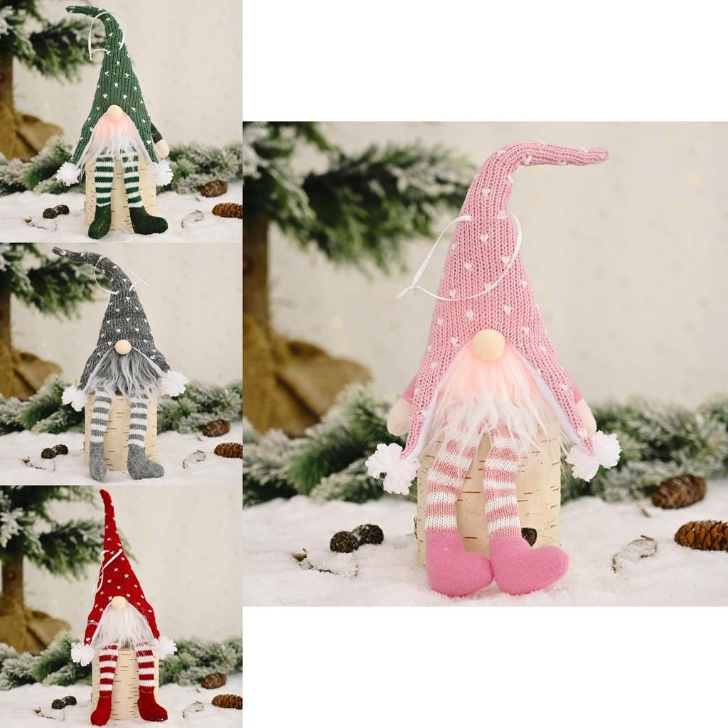 Charming Forest Santa With Lights Hanging Legs Doll For Creative Holiday Decor