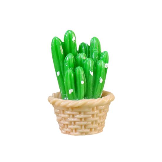 Mini Artificial Cactus Plants in Pot Miniature Potted Green Cactus Figurine for DIY Micro Landscape Fairy Garden Accessories Plant Pots Bonsai Crafts