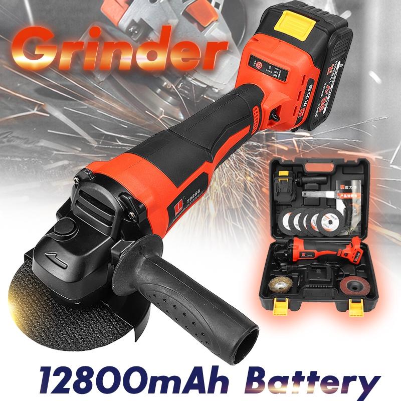 12800mAh Electric Cordless Angle Grinder Polisher Sander Cutting Sanding Waxing Machine
