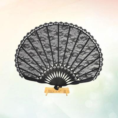 Elegante Handige Kant Schelp Waaijer High-end Handgemaakte Japanse Vouwwaaier Stevige Danswaaier Bruiloft