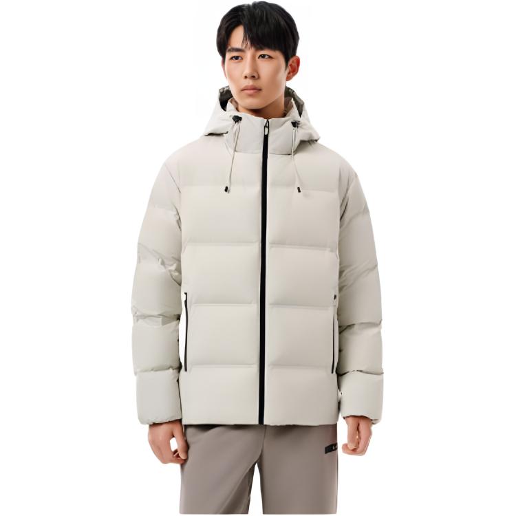 Anta Training Series Zipper Solid Color Hooded Comfortable Versatile Warm Casual Down Jacket Men Outerwear 952547913-1