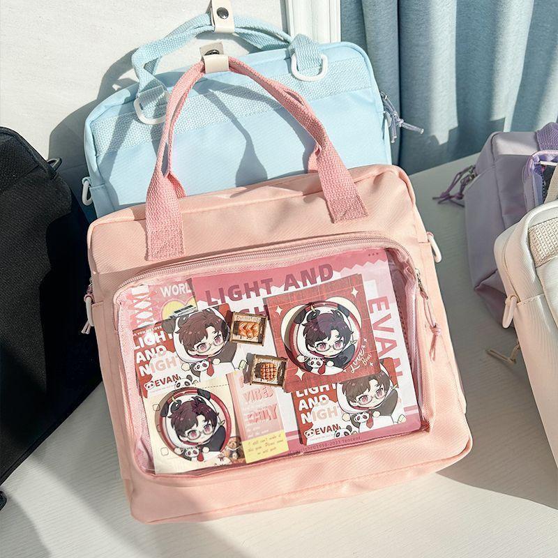 New Y2K Sweet Ita Tote Roomy Sling Bag Messenger Bag Lolita Girls Transparent Shoulder Carry Bag DIY Display Casual Handbag