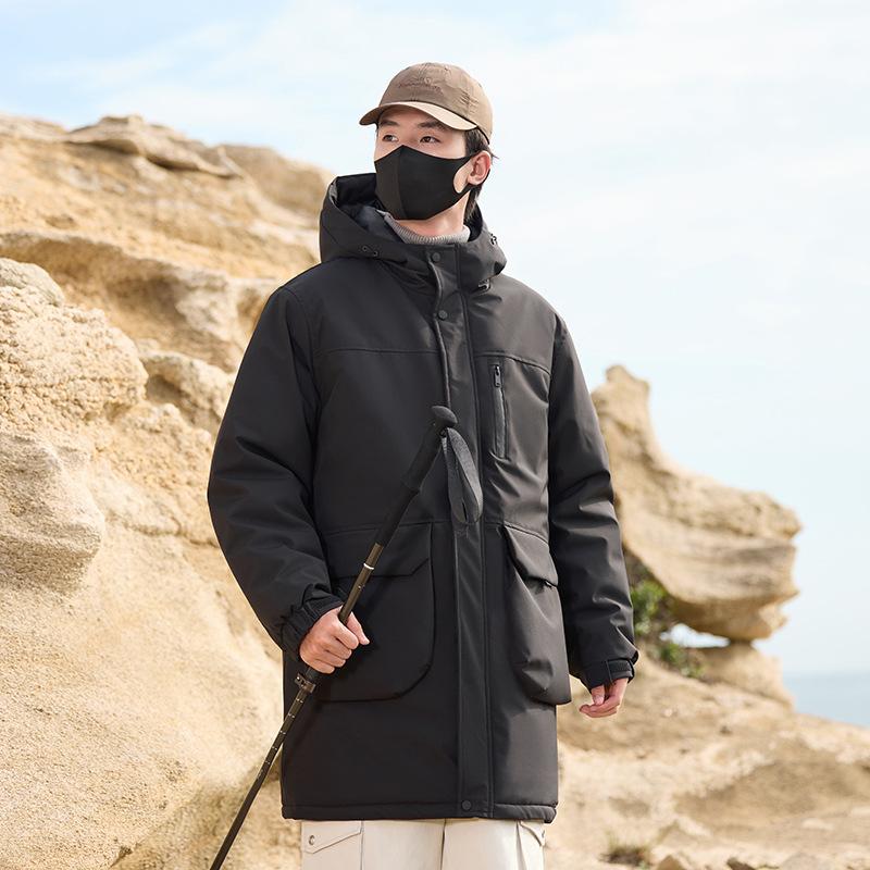 

New Autumn and Winter Men and Women Same Hooded Peak Skiing Outdoor Warm Mid-length Cotton Jacket Long Skiing Suit 5XL