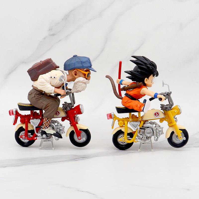 Anime Dragon Ball Z Anime Figure Son Goku Master Roshi Locomotives PVC Action Kame Sennin Motorcycle Toys Model Collector Gifts