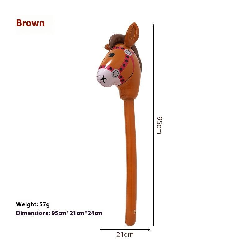 

1 шт. Надувна голова коня, повітряна куля, надувна паличка поні, іграшка, реквізит для Хелловіну, надувна паличка, дитячі іграшки A4