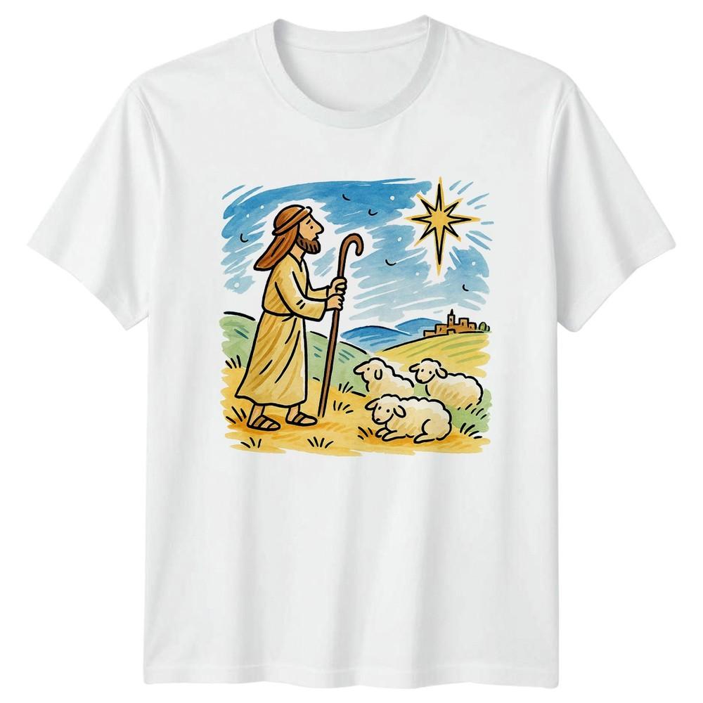 Shepherd Star Christmas Religious Unisexs TShirt Unisexs Tee Graphic Top S
