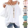 Off Shoulder Summer Sexy Women Blouse Flowers Loose Short Sleeve Shirt Ladies Elegant Casual O-neck Loose White Tops