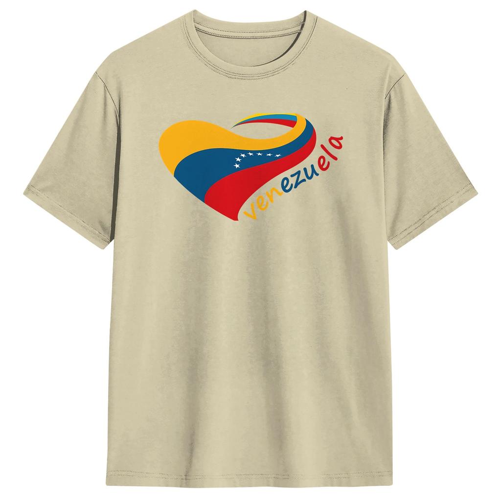 Unisex Heart Of Venezuela T Shirts  Cotton Tops Summer YK Funny Short Sleeve TShirt Crew Neck Harajuku Casual Tee Shirt