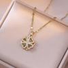 Necklace Women's Japanese and Korean Rotating Micro Inlaid Zircon Rotating Fashion Set Clavicle Chain Necklace Jewelry