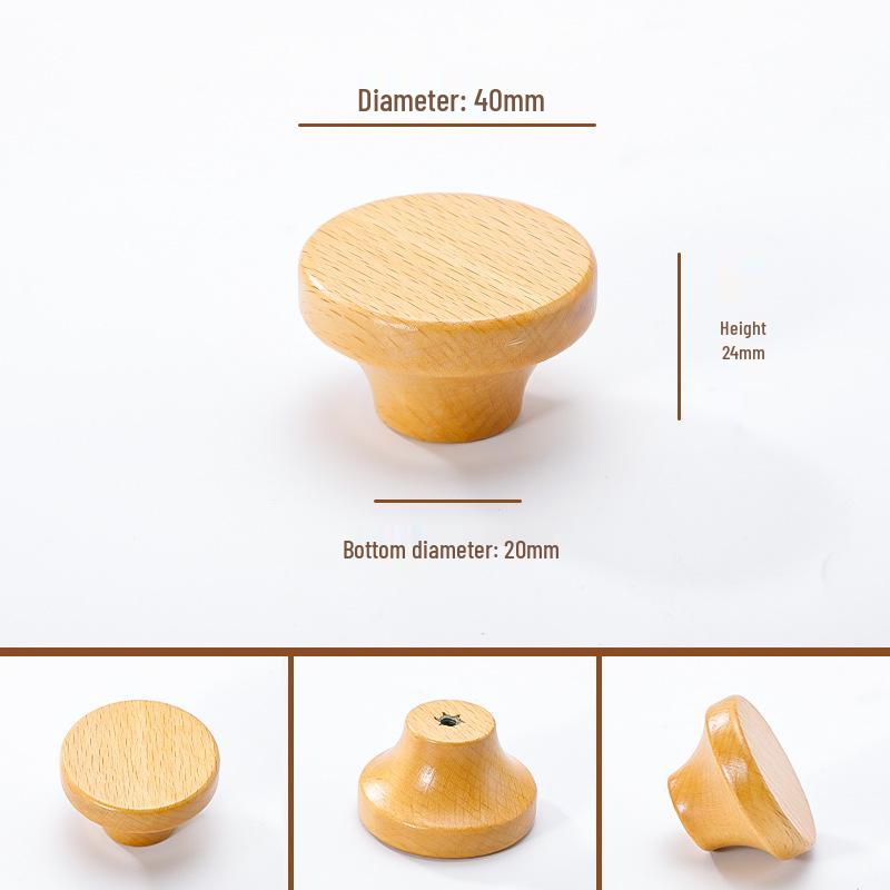 Solid Wood Cartoon Drawer Pull Knob for Children's Room