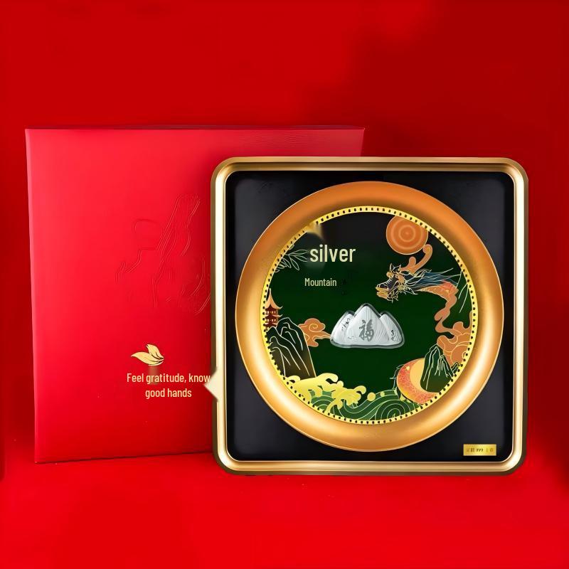 Golden Arowana Three Sheep Prosperity 3D Gold Foil Painting Ornament for Office or Business Opening