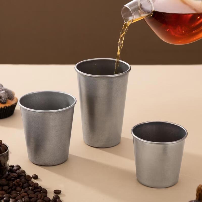 Shangqi Retro Stainless Steel Cold Drink Tumblers (400ml, 2-Pack)