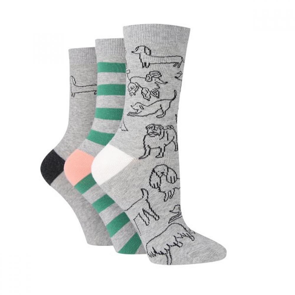 Sock Shop Женский набор носков S Серый Друзья-щенки Dogs