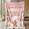 Kerst Gepersonaliseerde Naam Bedrukte Flanellen Deken Warm Comfort Bedkleed Huisdecoratie Feestelijk Cadeau