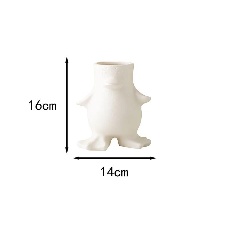 

Minimalist Penguin Shape Ceramic Vase Table Decoration Creative Floral Vases Artificial Flowers Decorative Flower Arrangement белый