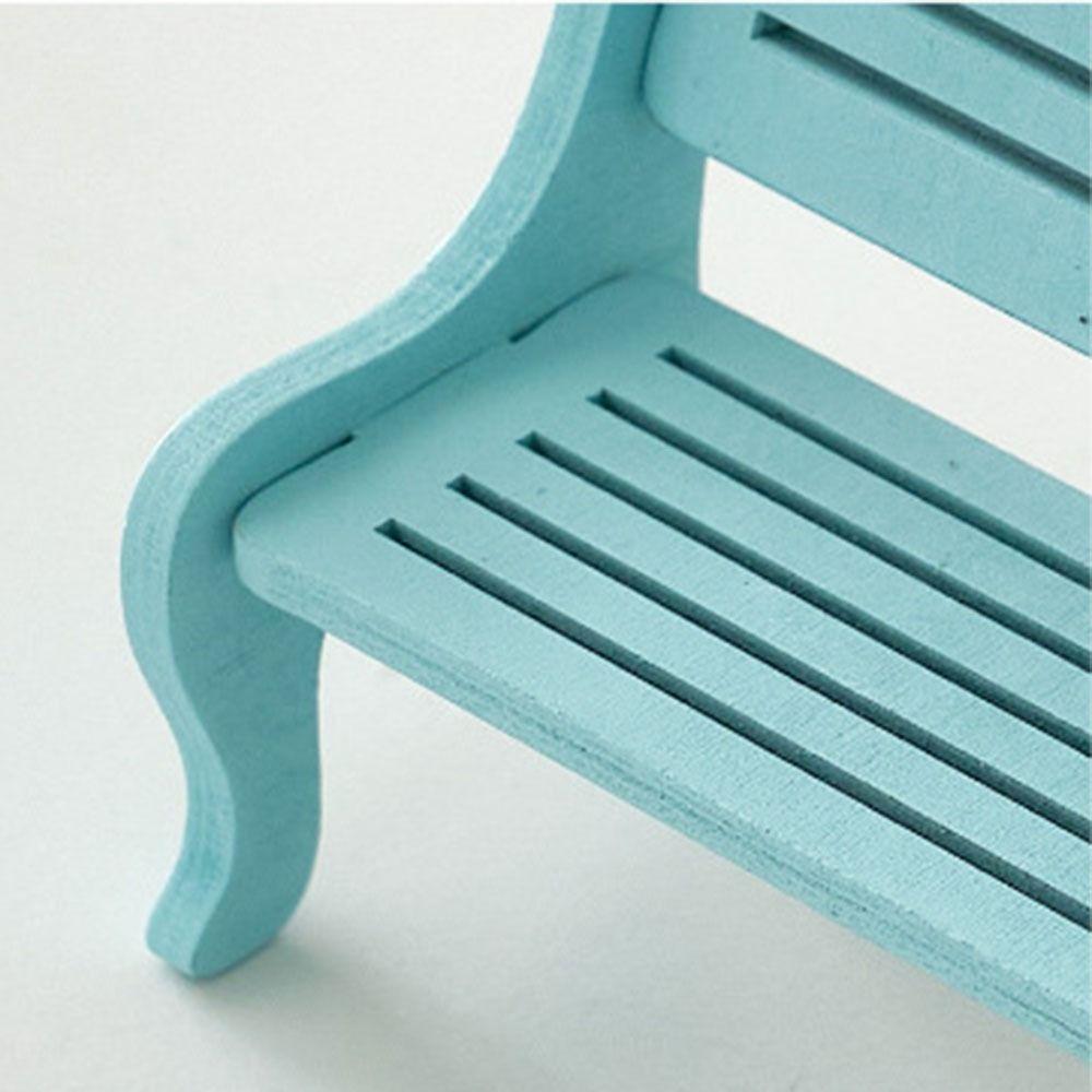 2Pcs Background Props Small Bench Miniatures Mini Stool Garden Ornaments Doll Chairs  DIY House