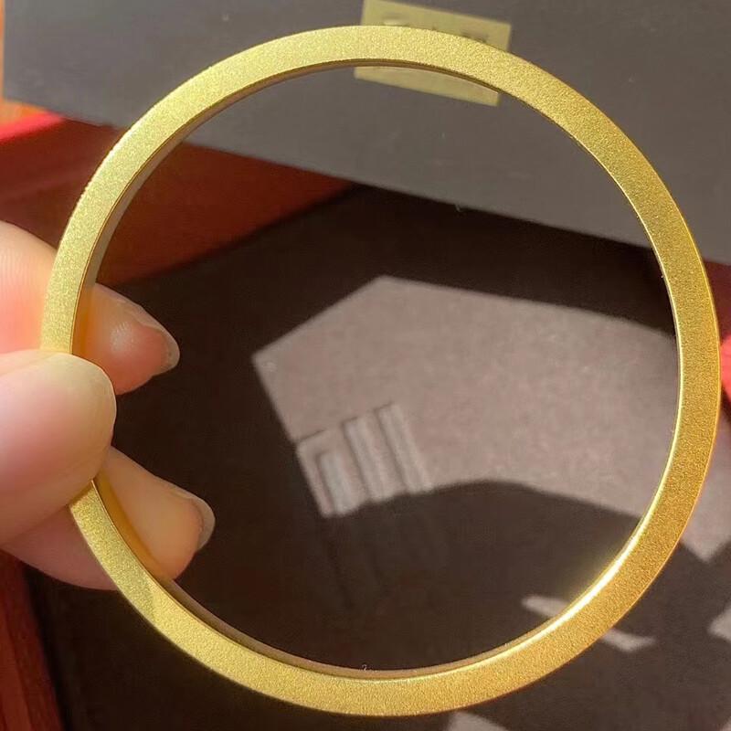 Gold-Plated Matte Circle & Square Bangle - Women's Imitation Gold Bracelet, Wedding Jewelry Accessory