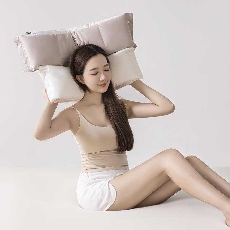 Bavlněný obousměrný ochranný polštář na krk, trakční polštář, jádro polštáře, ochrana krčních obratlů pro lepší spaní doma pro dospělé studenty