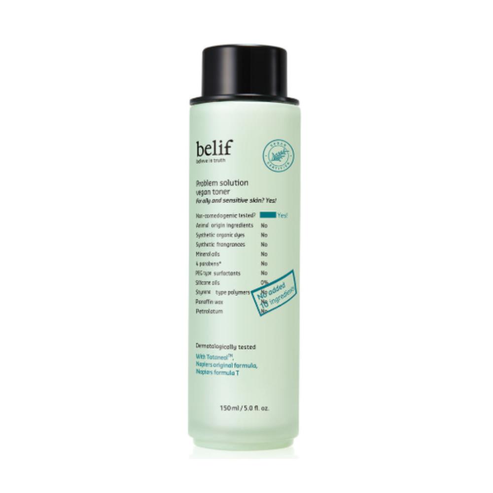 belif Problem Solution Vegan Toner 150ml - Calming and Purifying Care for Acne-Prone and Sensitive Skin