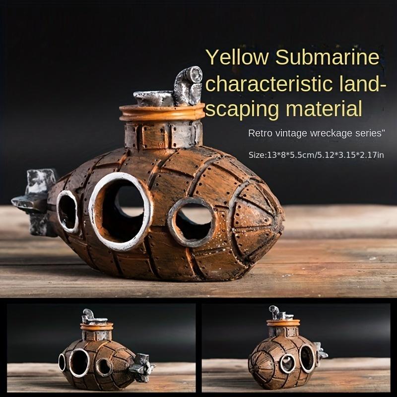 1ks Podvodní Vrak Ponorka Akvárium Krajinná Dekorace Ozdoba, Úkryt pro Ryby Krevety Dům