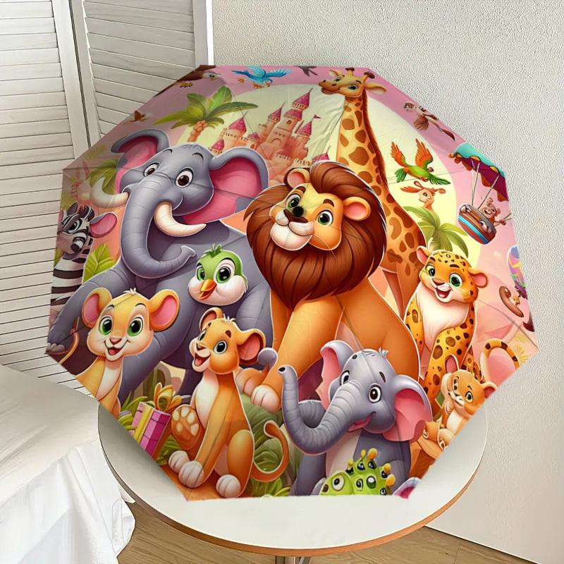 1PC Animal Castle Umbrella-8-Rib Reinforced, Automatic Open, Lightweight & Durable, Fashion Accessory for Outdoor, H0329