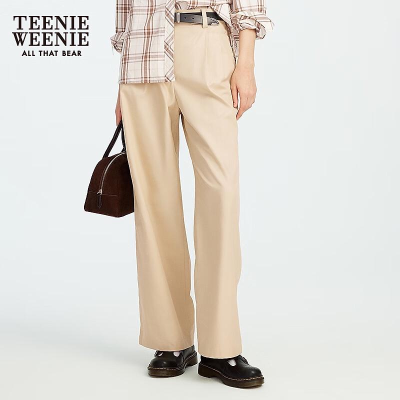 Teenie Weenie Women's Tencel Blend Bear Straight-Leg Casual Pants
