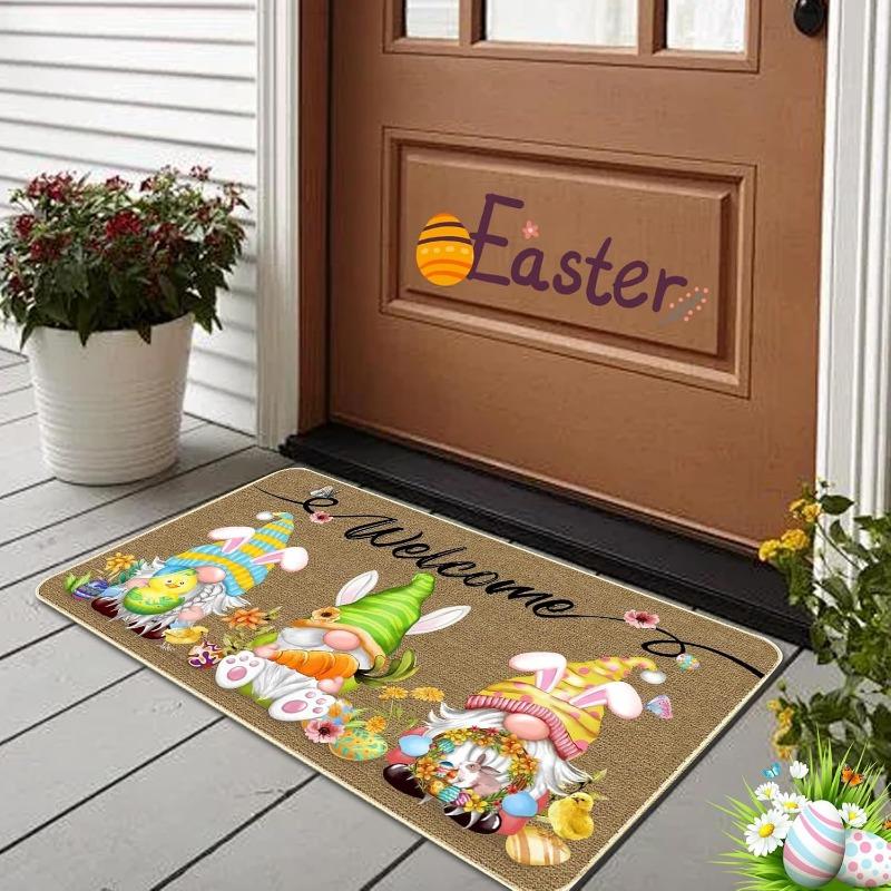 Easter Door Mats, Easter Decoration, Welcome Mats for Indoor and Outdoor Easter Decoration, Easter Bunny, Spring, Bunny Door Mat, Carpet, Home Decor