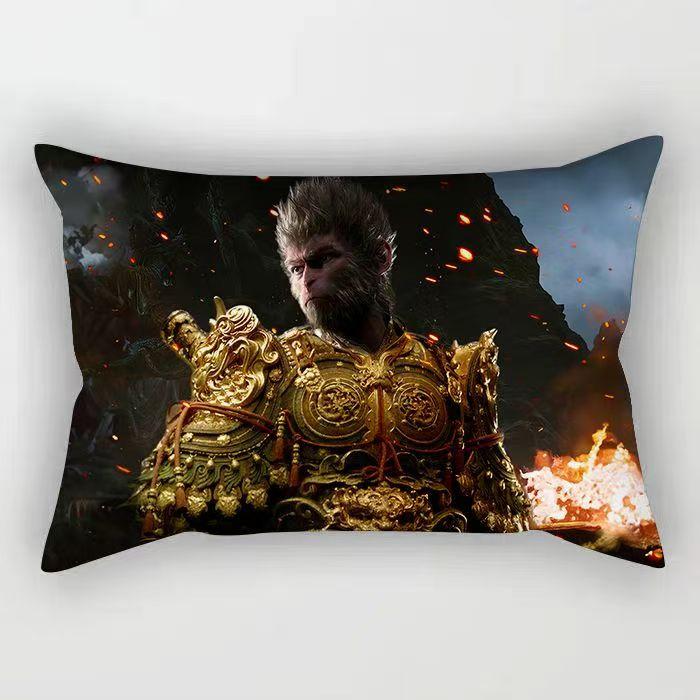 

Черный Миф Обезьяна Укун Наволочка Подушка Диван Чехлы Подушка Поясничная Подушка для Дома 50*30 cm