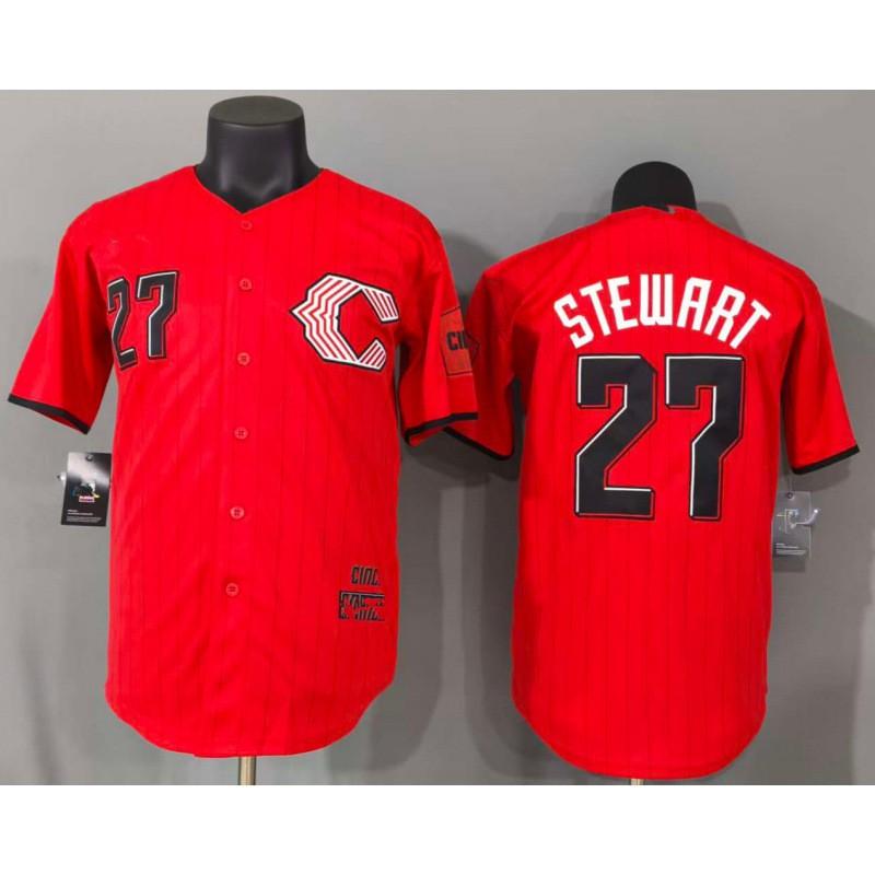Custom Embroidered Baseball Jersey 2026 Red Team 27 City Edition Cotton Blend Sportswear Men