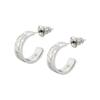 White Clover Bad Batz Maru Sanrio Characters Stainless Steel Earrings Half Hoop (2 Pieces Both Ears) SAST-P010SV