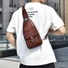 WEIXIER Faux Leather Vintage Casual Men'S Chest Bag, Crossbody Bag with Large Capacity And Multiple Compartments for Men