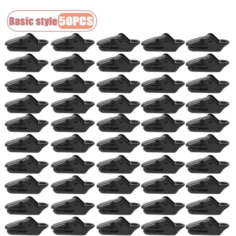 10-50PCS Adjustable Grommet Clips with Rope and Carabiners for Outdoor Camping Tents and Sun Shades A Windproof Guyline Kit