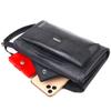 Stylische Clutch für Herren aus echtem Strukturleder mit Reptilprägung CANPELLINI 21563 Schwarz