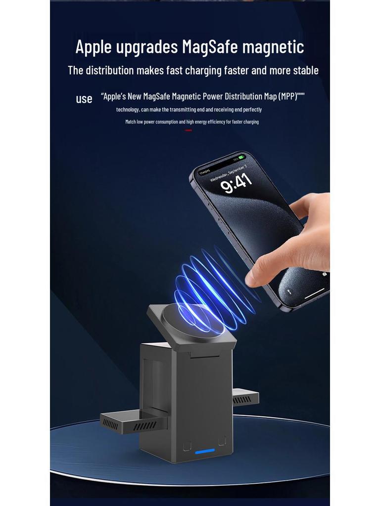 15W Multifunktionales Kabelloses Ladegerät für Apple & Android Handys, Uhren, Kopfhörer