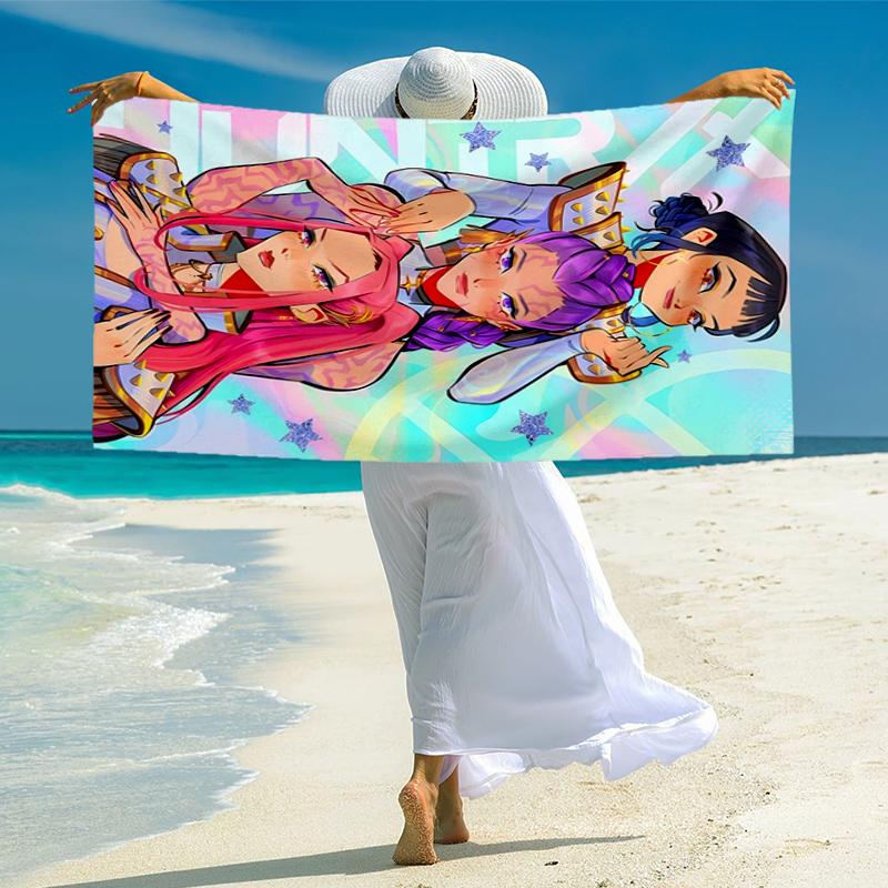 KPOP Hunter Fashion Beach Towel: Ideal for Summer Adventures Soft, absorbent and quick drying suitable for swimming and bathing