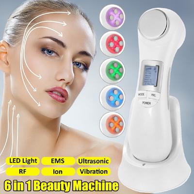 Face Photon RF Radio Frequency EMS Mesotherapy Led Light Therapy Microcurrent Ultrasonic Vibration Face Lifting Massage 6 In 1