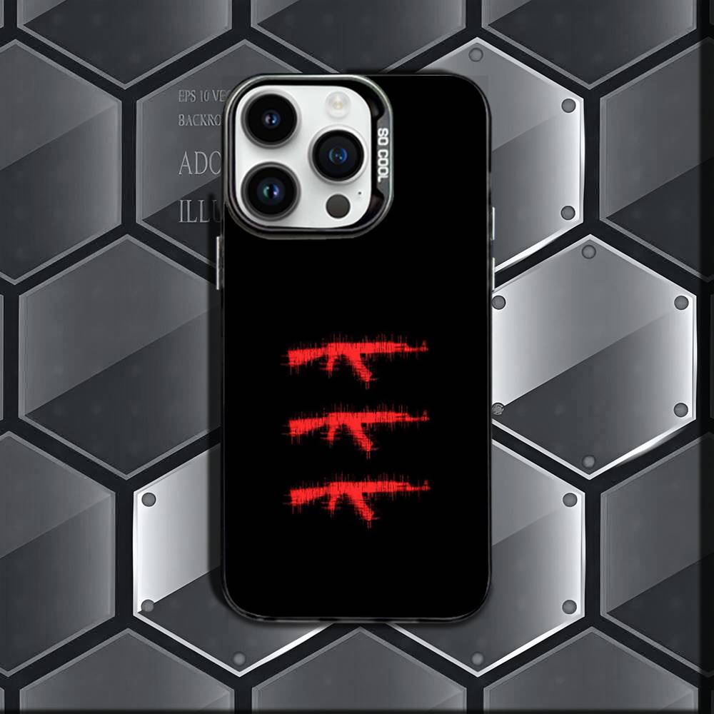 

Phone Case For iPhone 16,15,14,13,12,11,Mini,Pro,E,MAX Ak-47 King of Guns Black Candy Matte Shockproof Cover iPhone15