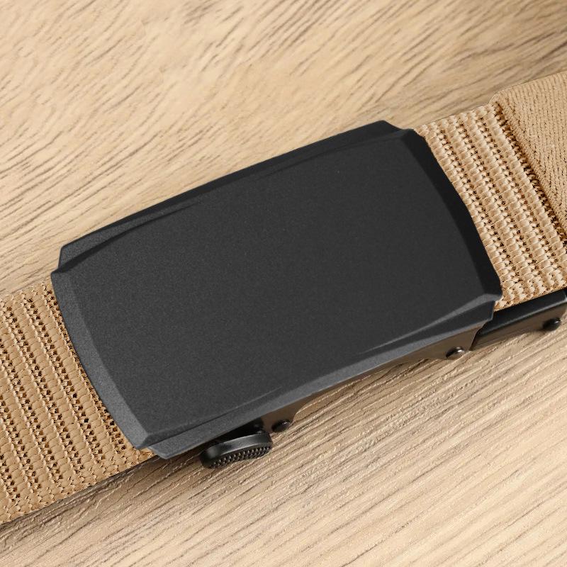 Comfort Upgraded Men's High Elastic Nylon Automatic Buckle Tactical Belt for Young and Middle-aged Casual Canvas Belt
