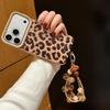 Suede Leopard Print Phone Case with Lanyard for Apple 17PROMAX/16/12/11.